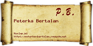 Peterka Bertalan névjegykártya